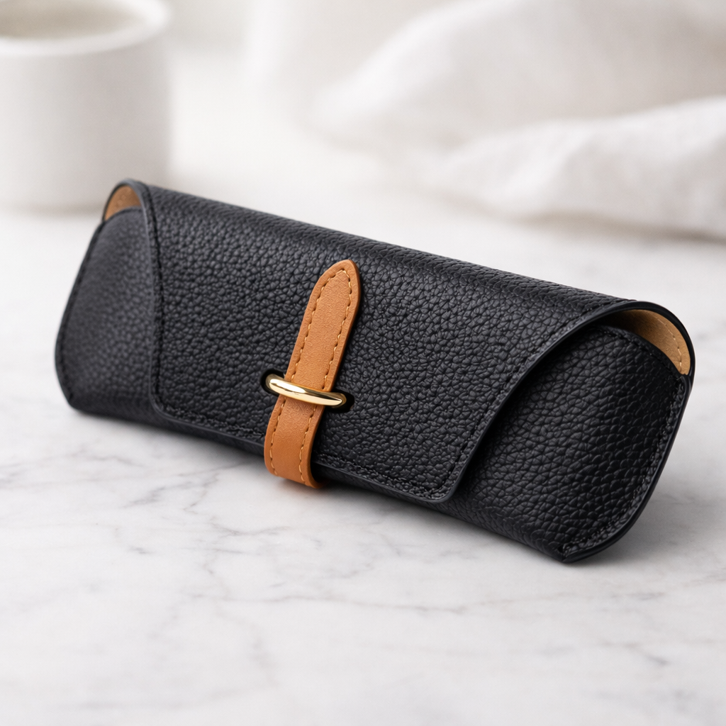 Leather Reading Glasses Bags Woman Men Portable Protective Travel Sunglasses Case Fashion Eyewear Protector